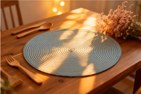 Nouveauté : Sets de table personnalisés en plastique style chinois, multicolores, en rotin tressé classique, en PP