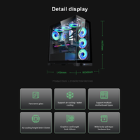 Full Tower ATX PC Case Supports 360mm Radiator Front Rear Bottom PSU 12 Fan Positions Type-C USB 3.0 Gaming Computer Chassis