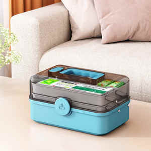 Boîte à pilules organisateur médical boîte de premiers soins petite pilule <span class=keywords><strong>famille</strong></span> montée médecine ménage grande capacité médicaments pour enfants - Product Image 3