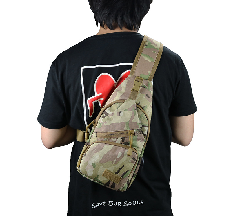 Sac Compact Randonnée Sac Bandoulière Tactique Explokit - Nylon Résistant - Multi-Poches MOLLE - Porte-Bouteille - 16x11x31cm Sac Résistant à Eau