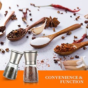 Moulin à sel et à poivre en céramique avec couvercle en bois pour cuisine, broyeur à épices en bois - Product Image 2