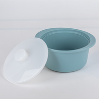 Couvercle de casserole en silicone pur écologique, anti-fuite, pour soupe et nouilles, compatible micro-ondes, avec rebord pliable, 650 ml, 1200 ml