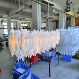 Moderno estilo americano último lujo gran techo redondo rectángulo Brasil Piedra Natural rocas cuarzo selenita araña - Product Image 2