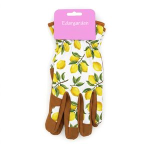 Gants de <span class=keywords><strong>jardinage</strong></span> <span class=keywords><strong>pour</strong></span> femmes résistants aux épines à imprimé citron, <span class=keywords><strong>cadeau</strong></span> de <span class=keywords><strong>jardinage</strong></span> élégant <span class=keywords><strong>pour</strong></span> femmes - Product Image 1