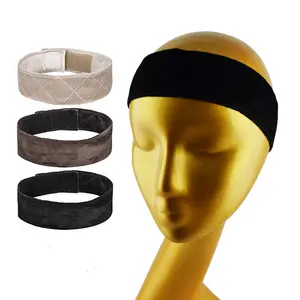 Heißer Verkauf Neue Design Non-slip Einstellbare Schwarz Samt Frauen Perücke Grip Stirnband