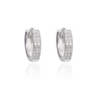 Bijoux fins, boucles d'oreilles créoles pour mariée en zircon cubique, incrustées de pierres brillantes en zircon cubique, mini boucles d'oreilles circulaires, cadeau pour femme