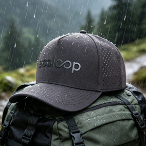 HS41 OEM Custom Logo 5 Panel <strong>Waterproof</strong> Luxury Cap Laser Perforated Quick Dry Golf Outdoor <strong>Hat</strong> - Product Image 1