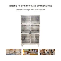 Cage d'exposition pour animaux de compagnie en acier inoxydable pour cliniques vétérinaires - Maison moderne respirante et chaude pour chiens et chats