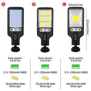 3モードのLED屋外ソーラーライト街路灯コブ5.5v街路照明30/72cob防水ダウンライト庭テラスガレージ用 - Product Image 3