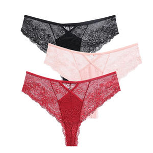 Perizoma Sexy in Pizzo da <span class=keywords><strong>Donna</strong></span>, <span class=keywords><strong>Mini</strong></span> G-String Senza Cuciture, <span class=keywords><strong>Slip</strong></span> Traforati Traspiranti a Vita Bassa, Lingerie Brasiliana Romantica - Product Image 2