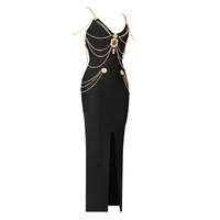 Robe de soirée Sexy fendue à épaules dénudées pour femmes