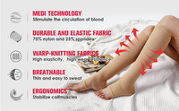 Chaussettes de compression de golf Compports avec logo personnalisé, chaussettes de sport respirantes à tube élastique pour infirmières, chaussettes de compression de course 20-30 mmHg