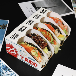 Boîtes alimentaires jetables personnalisées en papier kraft en forme de taco en vrac pour nachos, tacos, barbecue, frites et sushis-Taco Creations - Product Image 4