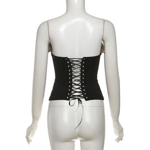 Ensemble jupe femme Viviblook Z0115ST02, nouveau, sexy, sans manches, crop top sans bretelles, jupe taille haute, ensemble ceinture, tenue de boîte de nuit - Product Image 5