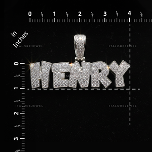 Pendentif lettre HENRY en or blanc et moissanite, breloque alphabet en argent sterling 925 plaqué or, bijou initial, cadeau - Product Image 6