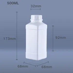500ml 1 litre kare plastik depolama şişeleri süt yoğurt mühürlü paket sabotaj geçirmez kapaklı