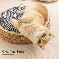 Lit-griffoir intégré pour chat en corde de sisal, grattoir pour chat, soulagement des démangeaisons, forme de nid, universel quatre saisons