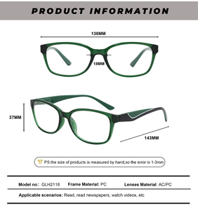 <span class=keywords><strong>Gafas</strong></span> de Lectura con Marco Cuadrado para <span class=keywords><strong>Presbicia</strong></span>, Unisex, para <span class=keywords><strong>Hombre</strong></span> y Mujer, Correctivas, 1.0 <span class=keywords><strong>1.5</strong></span> 2.0 2.5 3.0 3.5 4.0 - Product Image 2