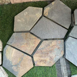 Rusty <span class=keywords><strong>Slate</strong></span> lối đi vườn con đường điên lát đá với meshed trở lại đá tự nhiên flagstone pavers ngoài trời sàn gạch - Product Image 4