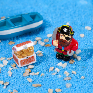 Figura de barco pirata en miniatura, decoración artesanal de resina para sala de estar, regalo de cumpleaños, juego de varias piezas - Product Image 3