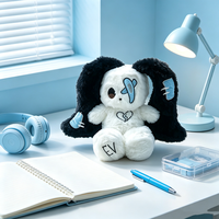 Peluche Lapin Personnalisée à Oreilles Longues Brodé, Motif Cœur Brisé, Jouet en Peluche sur Mesure, Animal en Peluche de Créateur