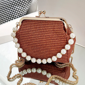 New Stylish Textured <b>Small</b> Square <b>Handbag</b> Clasp Closure Shoulder Crossbody and Shell Bag - Product Image 1