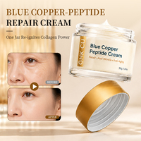 Crème pour le visage au peptide de cuivre bleu GHK-CU, réparatrice, hydratante, à la céramide, au squalane, à l'acide hyaluronique, raffermissante, hydratante, 50g