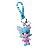 Vente en gros de porte-clés en plastique souple et mignon en silicone 3D personnalisé personnage de dessin animé 3D en PVC mousqueton élégant et pratique