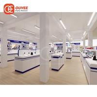 Système de présentoir mural OEM pour magasin, vitrine de présentation de détail autoportante en MDF pour projet de magasin mobile