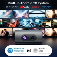 Projecteur Android 1080P L10 alimenté par une batterie externe, projecteur intelligent compatible Android 14, prise en charge 4K, projecteur de logo, extérieur