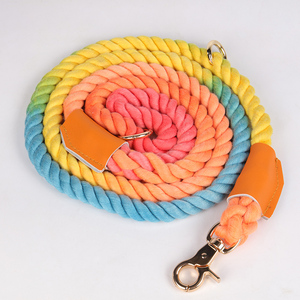 OKEYPETS-Correa de algodón de cáñamo para perro, cuerda de cáñamo suave y multifunción, colorida, hecha a mano - Product Image 1