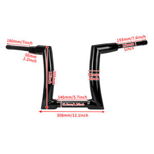 <span class=keywords><strong>Guidon</strong></span> de moto directement de l'usine <span class=keywords><strong>12</strong></span>'' 14'' 16'' Noir brillant pour Harley Softail 2015-2021 Street Bob Fat Boy Breakout FXSB - Product Image 4