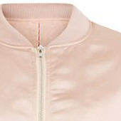 Chaqueta Bomber de Mujer, Nueva Moda, Sarga Lisa, Manga Larga, Cierre de Cremallera, Cuello Alto, Prenda Exterior para Otoño, Teñida en Prenda - Product Image 2