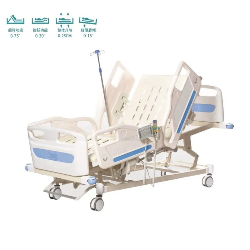 Cama de hospital elétrica multifuncional luxuosa para pacientes com UTI, cama de hospital de cinco funções