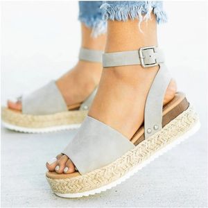 Nouvelles sandales compensées épaisses en chanvre pour femmes, style européen et américain, collection Printemps-Été 2026 - Product Image 3