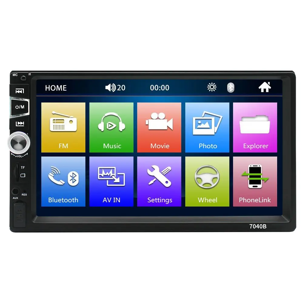 Reproductor de DVD para coche, pantalla táctil de 7 pulgadas, 2 Din, tarjeta enchufable USB, Radio de música Universal para coche, Bluetooth, reproductor MP3 manos libres