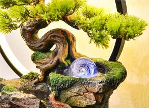 เครื่องประดับสไตล์จีนสํานักงานของขวัญเปิดระดับไฮเอนด์โรงสีน้ําหินไหลน้ําทําเงินล้อน้ําลูกบอลภูมิทัศน์ - Product Image 4