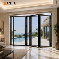Portes pliantes en aluminium pour patio extérieur de villas, étanches, cloisons intérieures, portes pliantes en aluminium