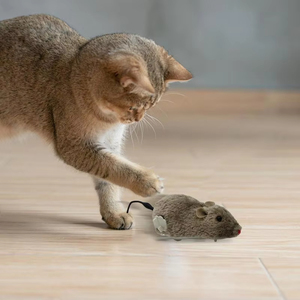 Jouet de souris en peluche amusant et interactif à remonter pour chats, chiens et enfants – Jouet animal mécanique en mouvement pour le jeu et les farces - Product Image 5