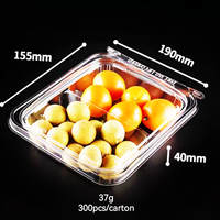 Emballage de boîte à clapet en plastique végétal transparent recyclable personnalisé Récipient à salade pour animaux de compagnie avec couvercle Récipient à fruits en plastique