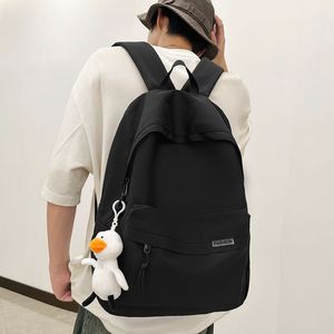 Simple Large Capacity <b>Backpack</b> 18 In Black Unisex Student Travel <b>School</b> Bag With Letter Pattern And Interior Compartment - Product Image 2
