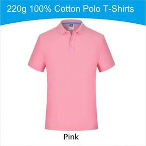 Chemises décontractées en maille à manches courtes pour hommes, grandes tailles, en mélange de coton respirant 220g, écologiques, avec impression et broderie de logo - Product Image 3