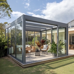 Véranda en verre toutes saisons, structure en aluminium durable, résistante au vent et à la pluie, pour villa, terrasse et <span class=keywords><strong>jardin</strong></span> - Product Image 2