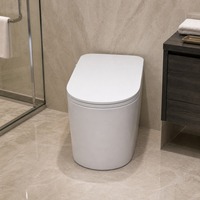Toilette intelligente moderne avec bidet, chasse d'eau automatique, siège chauffant, télécommande, toilette monobloc en céramique à poser au sol
