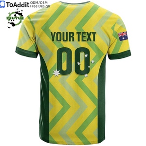Jersey Olahraga Australia Sublimasi V-neck Bernapas Seragam Sepak Bola Aturan Australia Kaos Sepak Bola - Product Image 4