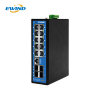 Switch PoE industriel géré L2+ 8 ports Gigabit PoE, 2 ports RJ45 Uplink, 4 ports SFP fibre, montage sur rail DIN, IP40, switch Ethernet