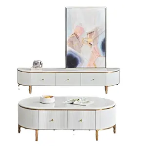 New Design Living Room Furniture Modern TV Cabinet and coffee table with drawers in stock