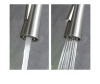 Robinet de cuisine moderne en acier inoxydable 304 brossé sur mesure avec douchette extractible, à poser sur comptoir, avec cartouche céramique