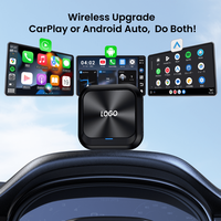 Adaptador Inalámbrico CarPlay/Android Auto con 4+64GB, Soporte Netflix y YouTube, Solución Con Cable e Inalámbrica para la Mayoría de Coches