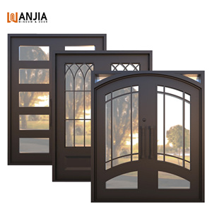 Puerta de Seguridad de Entrada Principal de Nuevo Diseño WANJIA, Puerta de Hierro Forjado de Alta Eficiencia Acústica para Villa o Apartamento - Product Image 2